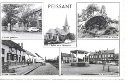 CP De PEISSANT " école , église , La Grotte , La Place , Rue Gautiau " Esttinnes - Estinnes