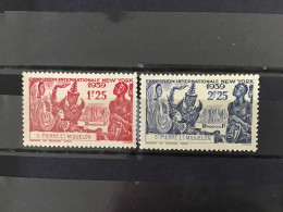 St Pierre & Miquelon 1939 World Fair Mint SG 208-9 Yv 189-90 Mi 192-3 - Unused Stamps