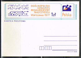 ECH L 21 - POLOGNE Entier Postal Congrès Pédagogique 1977 - Entiers Postaux