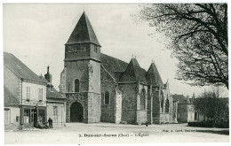 18 - B7972CPA - DUN SUR AURON - L'eglise - Café Du Midi - Parfait état - CHER - Dun-sur-Auron