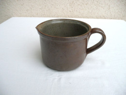 Pot à Lait Ancien En Grès, Diamètre 12,5 Cm, 1/2 Litre - Jugs