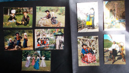 Lot De 9 Cartes Postales - Folklore - Alsace, Vendée, Auvergne-Limousin, Provence Et Bretagne - Verzamelingen & Kavels