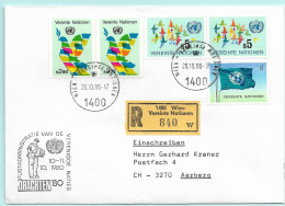 UNO-Wien R-Brief Tag Der Briefmarke Drachten NL Erinnerungsstempel MI-No 94 - Cartas & Documentos