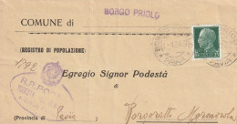 LETTERA 1943 RSI C.25 TIMBRO PAVIA  BORGO PRIOLO BORGORATTO (YK529 - Marcophilia