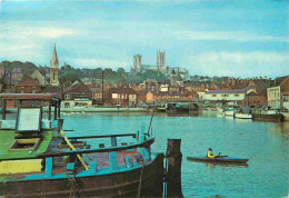 Angleterre - Lincoln - Cathedral - Cathédrale - From Brayford Water - Bateaux - Lincolnshire - England - Royaume Uni - U - Lincoln