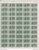 1944 RSI - Tiratura Di Milano Espresso N° 21 In Foglio Di 50 Firmato Raybaudi - Autres & Non Classés