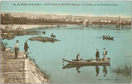 69.NEUVILLE SUR SAONE.LA PECHE SUR LES BORDS DE LA SAONE.PECHEURS - Neuville Sur Saone