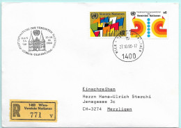 UNO-Wien R-Brief Hansa 80 Lübeck-Travemünde D Erinnerungsstempel MI-No 08 - Briefe U. Dokumente