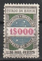 Revenue/ Fiscal, Brasil - Estado Da Bahia.  Imposto Do Sello. 1$000 - Dienstzegels