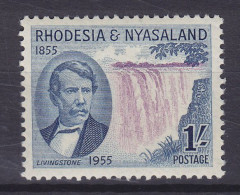 Rhodesia & Nyassaland 1955 Mi. 18, 1 Sh. David Livingstone & Victoria Falls, MNH** - Rhodesien & Nyasaland (1954-1963)