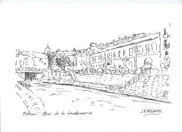 Autres Collections > Art & Antiquités > Moissac Quai De La Gendarmerie Dessin Encre Original De Bernard Le Beguec - Tekeningen