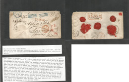 Austria. 1863 (11 Nov) Liesig - France, Annonay (15 Nov) Registered Franco Cash Paid Blue Depart Cds Cachets Three Red " - Autres & Non Classés
