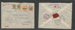 Dominican Rep. 1915 (30 Sept) 1915 Ovptd Issue. Puerto Plata - Switzerland, Luzern (21 Oct) Registered Multifkd Envelope - Dominikanische Rep.