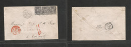 France. 1878 (8 Jan) Type I Stamps. Paris - Canada, Toronto (24 Jan) Via London. Multifkd Sage Issue Envelope 15c Grey S - Autres & Non Classés