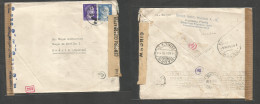 France - Xx. 1944 (2 April) Nazi Paris Occupation - Spain, Madrid (2-4 Nov) Multifkd Hitler Envelope At 26 Pf Rate, With - Sonstige & Ohne Zuordnung