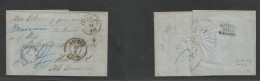 Germany Stampless. 1862 (23 Feb) Meerane - USA, NYC (11 March) Stampless EL With Text, Depart Cds + Aachen + Via Ostende - Sonstige & Ohne Zuordnung