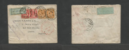 Bc - Kenya. 1927 (9 March) Nairobi - England, London. Air Multifkd Envelope At 70c Rate Tied Cds + Air Label, Special Ai - Other & Unclassified