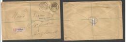 Bc - Togo. 1915 (Nov 11) Anglo French Occup, Lome - England, Oxford (27 Nov) Single Registered 3d Fkd Env, Depart Censor - Autres & Non Classés