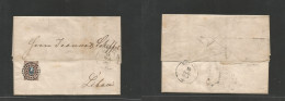 Russia. 1863 (14-16 Jan) Mitau - Libau (Baltic, Latvia) EL With Text, Fkd 10 Kop Bicolor Perf Tied "24" Dots Circle, Cds - Autres & Non Classés