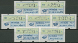 Türkei ATM 1987 Postemblem Satz 7 Werte ATM 1.1 S3 Gestempelt - Distributeurs