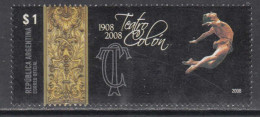 2008 Argentina Colon Theatre Ballet Complete Set Of 1 MNH - Unused Stamps