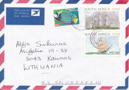 South Africa Air Mail Cover Sent To Lithuania 2-12-2002 With More Topic Stamps Sailing Ships - Luchtpost