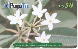 TARJETA DE NICARAGUA DE PUBLITEL DE SACUANJOCHE FLOR NACIONAL (FLOWER) - Nicaragua