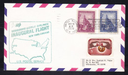 United Nations New York Office - 1978 Seaboard Airlines Inaugural Flight Cover To Chicago - Briefe U. Dokumente