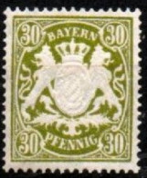 BAYERN, ALTDEUTSCHLAND ,1888- 1900, MI 66, STAATSWAPPEN AUF ORNAMENT, POSTFRISCH, NEUF, - Neufs