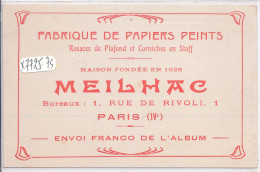 PARIS IV EME- FABRIQUE DE PAPIERS PEINTS MEILHAC- 1 RUE DE RIVOLI- AU DOS CPA SAINT-MALO - District 04