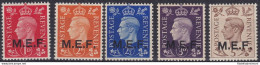 1942 MEF, SG N° 1/5  Serie Di 5 Valori  MNH/**  Certificato Biondi - Autres & Non Classés