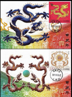 China Maximum Card 2024-1 Year Of Dragon,2 Pcs - Cartes-maximum