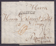 L. Datée 16 Septembre 1791 De MAGDEBURG Pour ST-QUENTIN - Marque De Passage "MASEYCK" (VDL 1987) - Contient Un échantill - 1790-1794 (Französische Revolution)