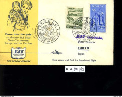 Norwegen, Erstflugbeleg, Kopenhagen - Tokio Via Nordpol, 1957 - Cartas & Documentos