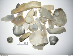 S099 Steinzeit, 25 Werkzeuge, Jaspis, Neolithikum, Süddeutschl., Schaber, Klingen - Archeologie