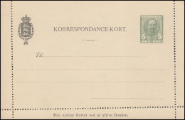 Dänemark Kartenbrief K 26 König Frederik VIII 5 Öre 1910, Ungebraucht - Postwaardestukken