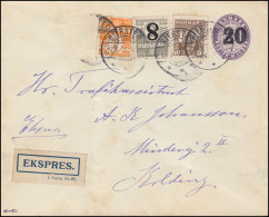 Dänemark Umschlag U 31 Kz. 29-Kl. Mit Zusatzfrankatur Eil-Brief BIERSTED 27.5.22 - Postal Stationery