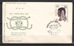 INDE. N°315 Sur Enveloppe 1er Jour (FDC) De 1970. Mouvement National Des Guides. - Briefe U. Dokumente