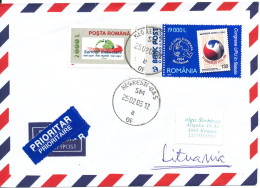 Romania Air Mail Cover Sent To Lithuania 25-2-2005 UPU Stamp Congress Bucharest 2004 - Lettres & Documents