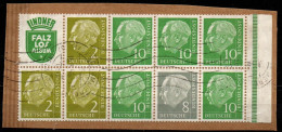 Bund 1956 - Markenheftchenblatt Mi.Nr. Hbl. 7 - Gestempelt Used Briefstück - 1951-1970