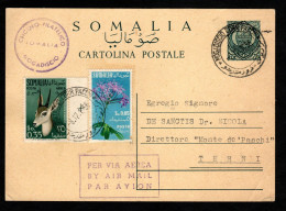 SOMALIA AFIS, 1956, INTERO POSTALE C 25, MOGADISCIO X TERNI - Somalie (AFIS)