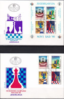 Yugoslavia 1990 Chess Olympiad In Novi Sad 2FDC - FDC