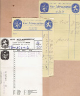 3 Alte Rechnungen Vom Hotel "Vier Jahreszeiten" (Aachen) Jahr 1956 - 1950 - ...
