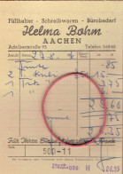 Alte Rechnung Von Helma Bohn, Füllhalter - Schreibwaren -Bürobedarf (Aachen) Jahr 1956 - 1950 - ...