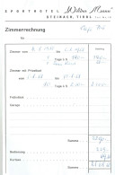 Alte Rechnung Vom Sporthotel "Wilder Mann" (Steinach / Tirol) Jahr 1958 - 1950 - ...