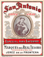 00055 "SAN ANTONIO - ESPECIAL PARA ENFERMOS - MARQUES DEL REAL TESORO - JEREZ DE LA FRONTERA"  ETICH RELIGIOSA  EFFIGE - Religie