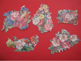 Cinq Découpis Bouquets De Fleurs - Flowers