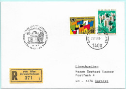 UNO-Wien R-Brief Oevebria 80 Wien A Erinnerungsstempel MI-No 10 - Cartas & Documentos