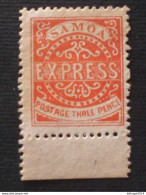 SAMOA 1877 -1882 Express Stamps 3 P Scarlat Line Above "X" Broken MNH PERFORATION 12 - Samoa