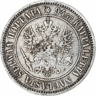 Finlande, Alexander III, Markka, 1892, Helsinki, Argent, TTB+, KM:3.2 - Finland